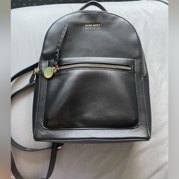 Nine West black leather backpack - Picture 1 of 4
